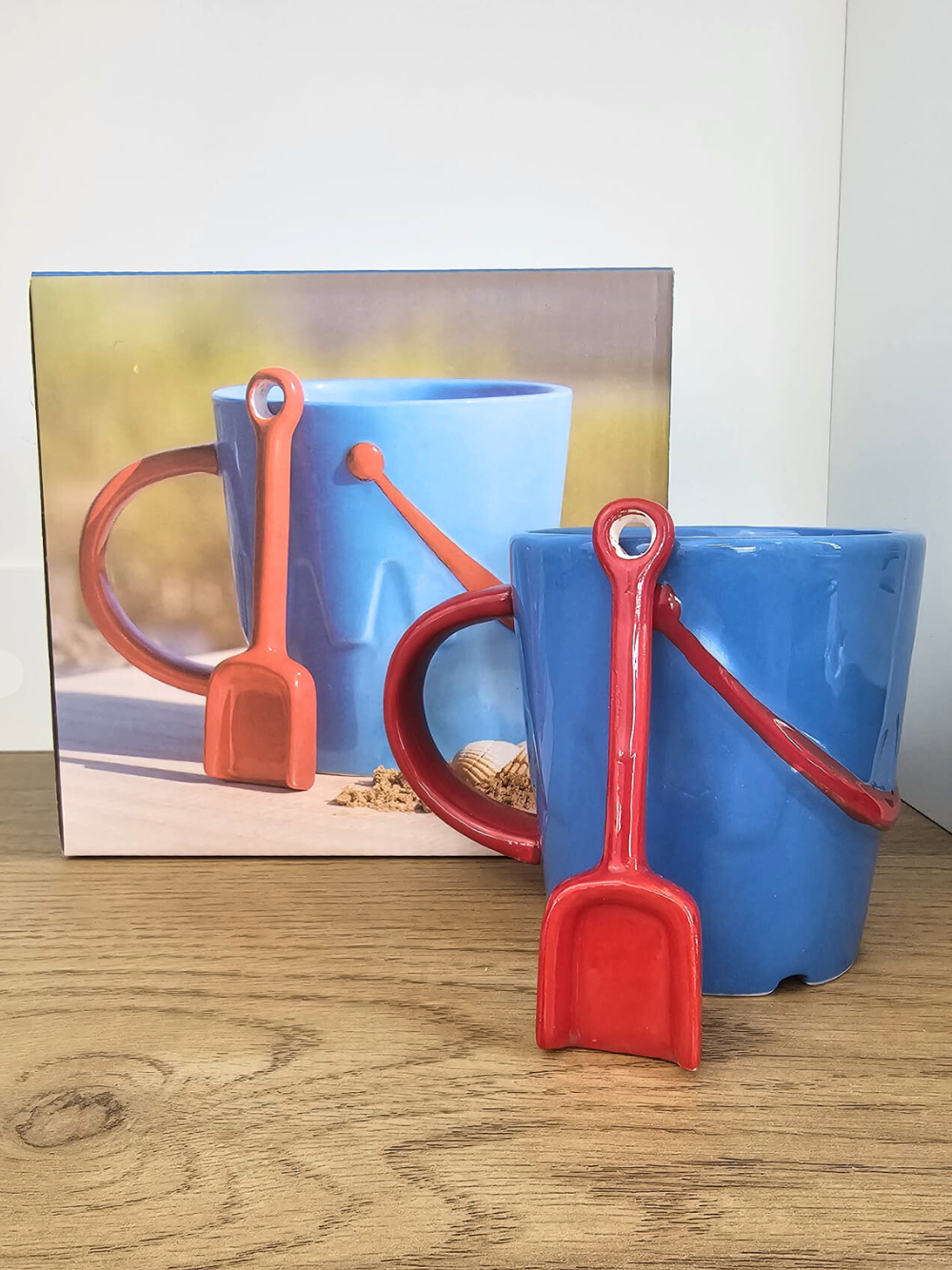 Ceramic Bucket Shaped Mug and Spade Spoon