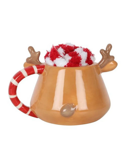 Christmas Reindeer Mug & Socks Gift set