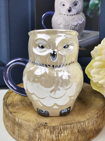 Iridescent Owl Shaped Mug