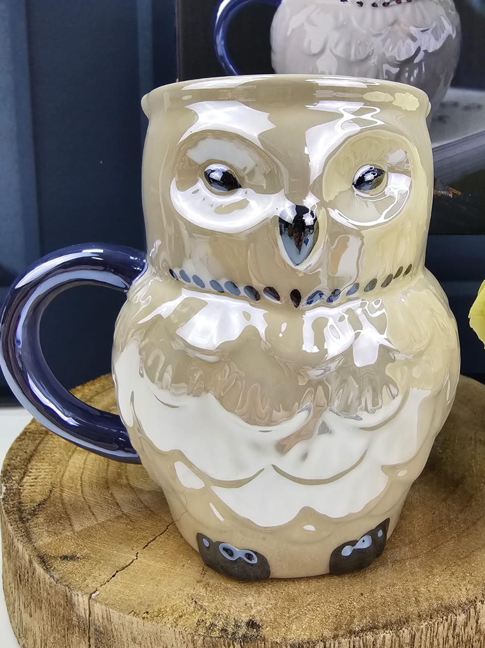 Iridescent Owl Shaped Mug