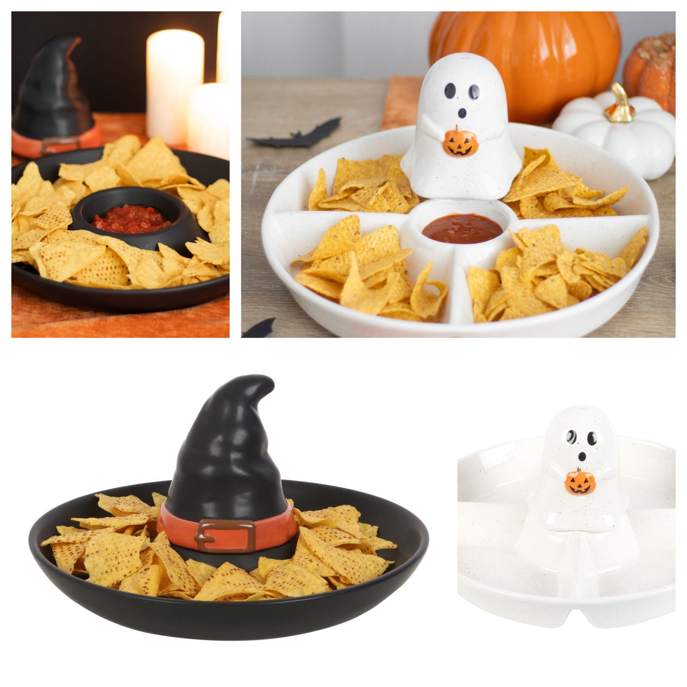 Halloween Ghost or Witch Hat Chip & Dip Platter