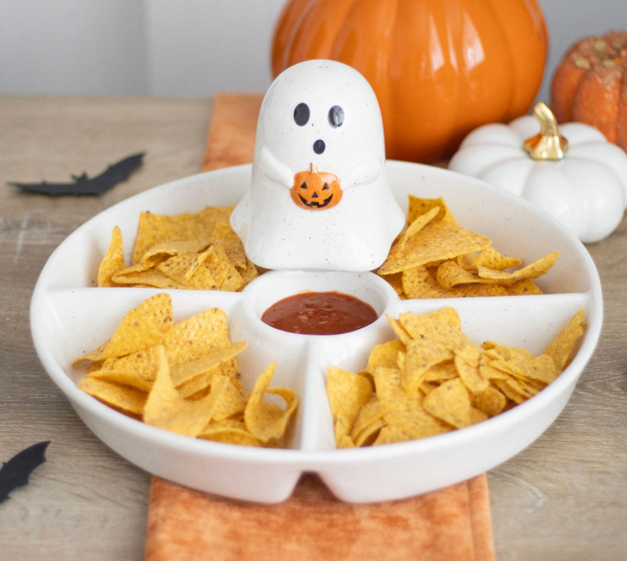 Halloween Ghost or Witch Hat Chip & Dip Platter