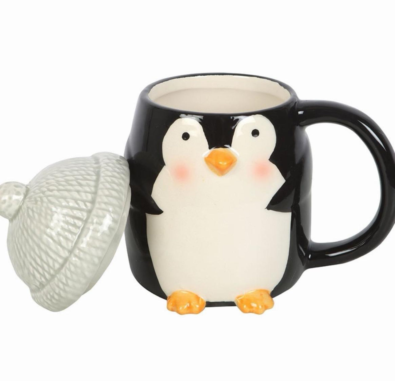 Penguin Shaped Lidded Mug