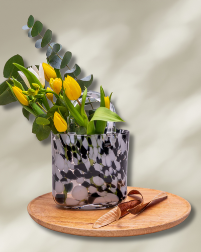 Glass Handbag Vase & Wax Melt Pouch Bundle - DALMATION